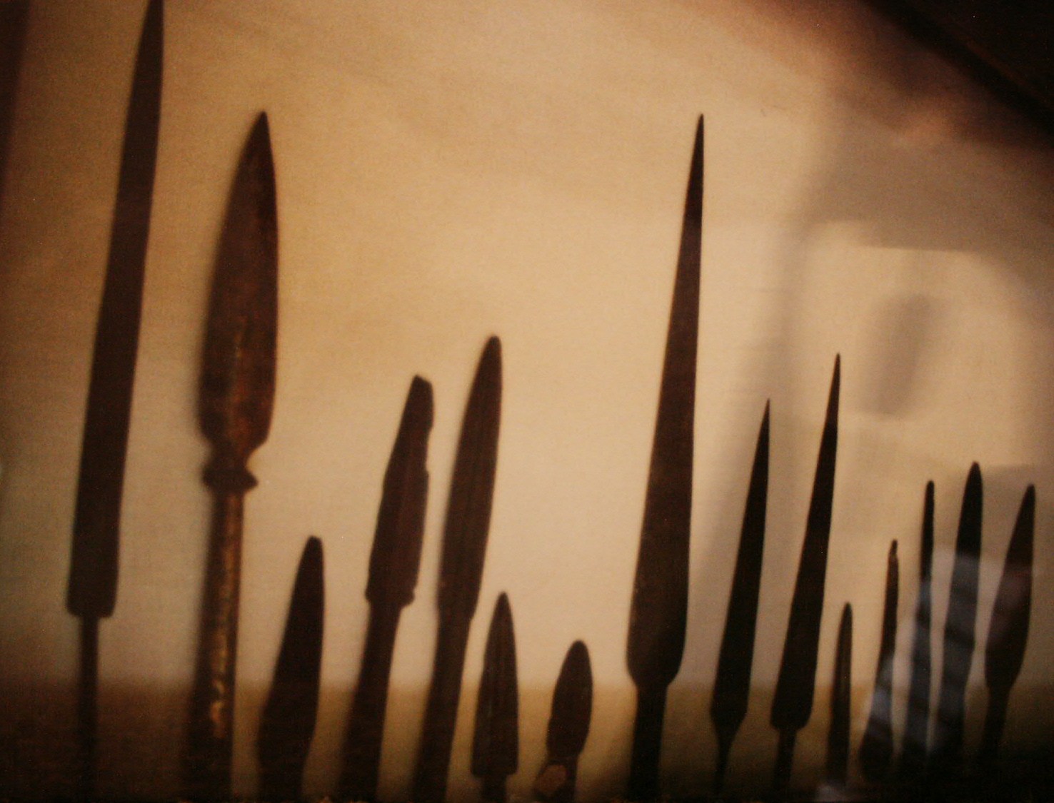 Bronze spears on display in the Egyptian Museum of Cairo