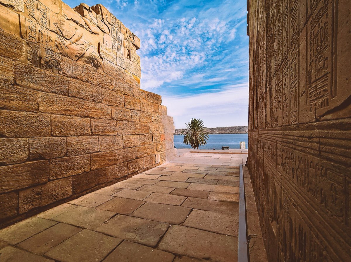 Wall carvings at the Philae temple complex